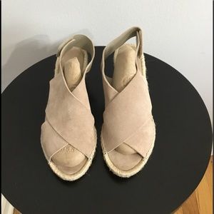 Maypo Tan Suede Wedge Espadrille Sandals
